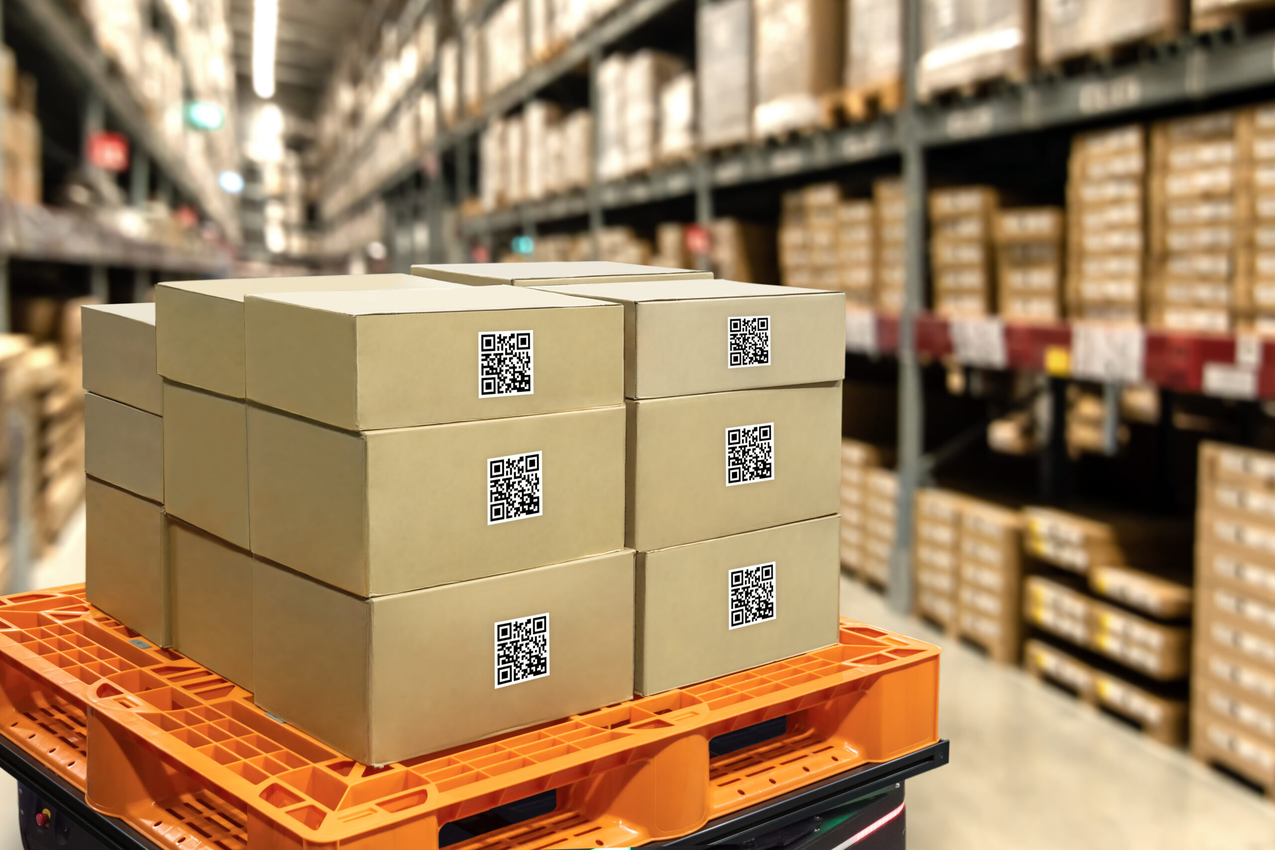 Smart logistic industry 4.0 , QR Codes Asset warehouse and inven